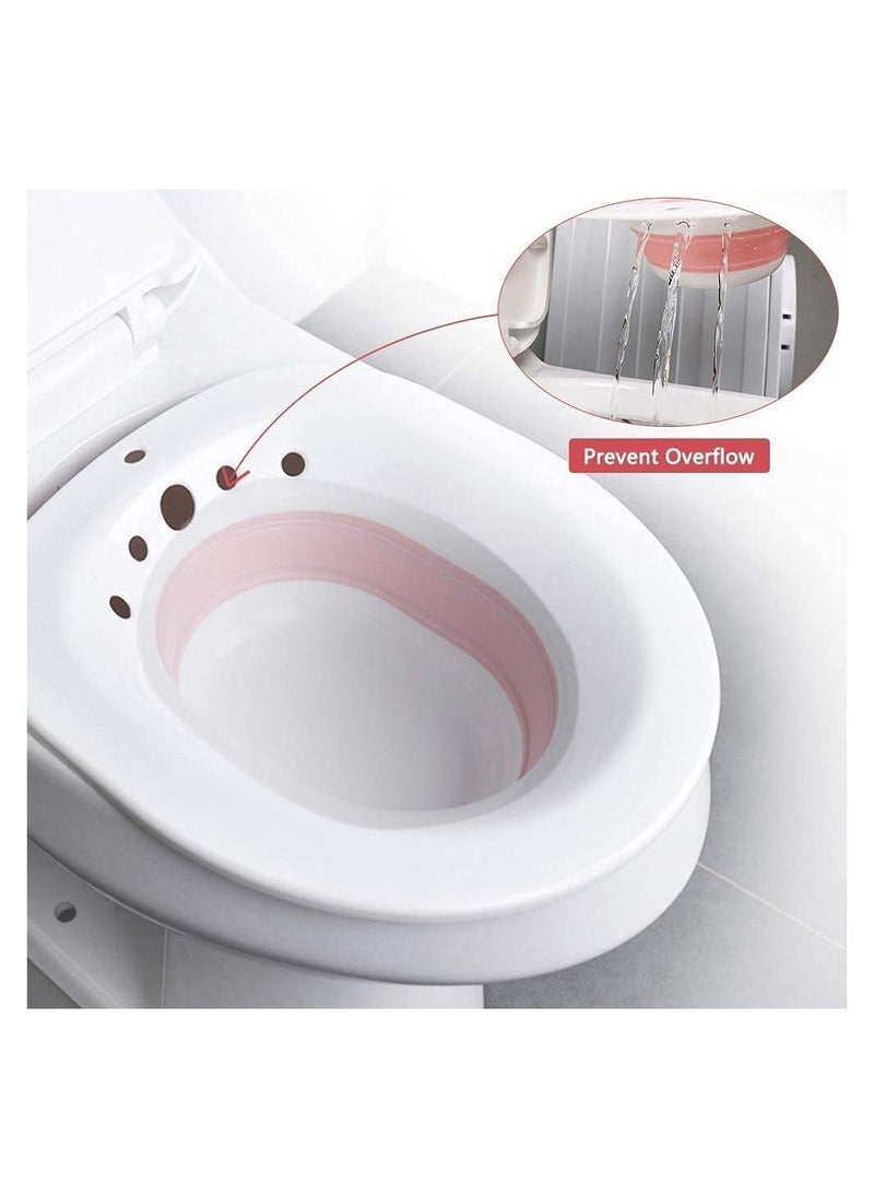 Generic Sitz Bath for Toilet Seat, Foldable Postpartum Care Basin, Suitable for Pregnant Women, Postpartum Care, Perineum Treatment, Sitz Bath for Hemorrhoids (Pink)  - Image 3