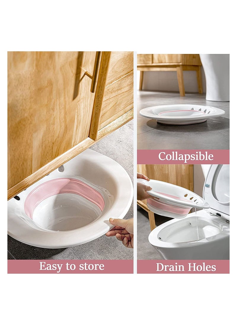 Generic Sitz Bath for Toilet Seat, Foldable Postpartum Care Basin, Suitable for Pregnant Women, Postpartum Care, Perineum Treatment, Sitz Bath for Hemorrhoids (Pink)  - Image 4