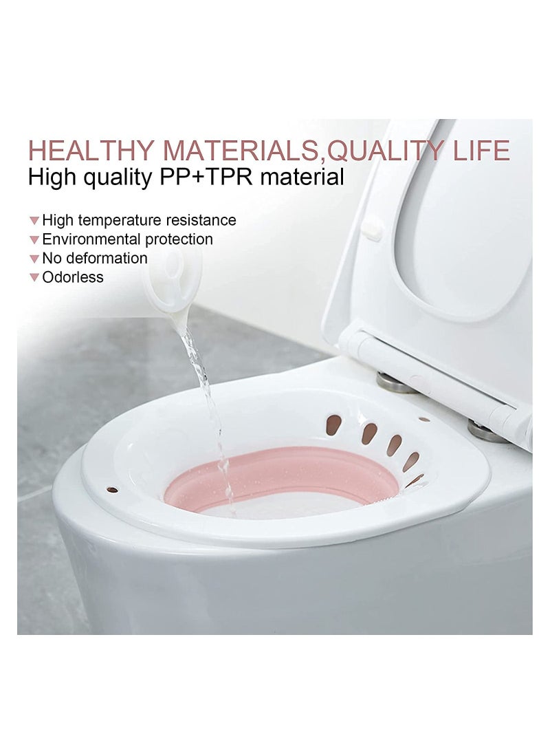 Generic Sitz Bath for Toilet Seat, Foldable Postpartum Care Basin, Suitable for Pregnant Women, Postpartum Care, Perineum Treatment, Sitz Bath for Hemorrhoids (Pink)  - Image 2
