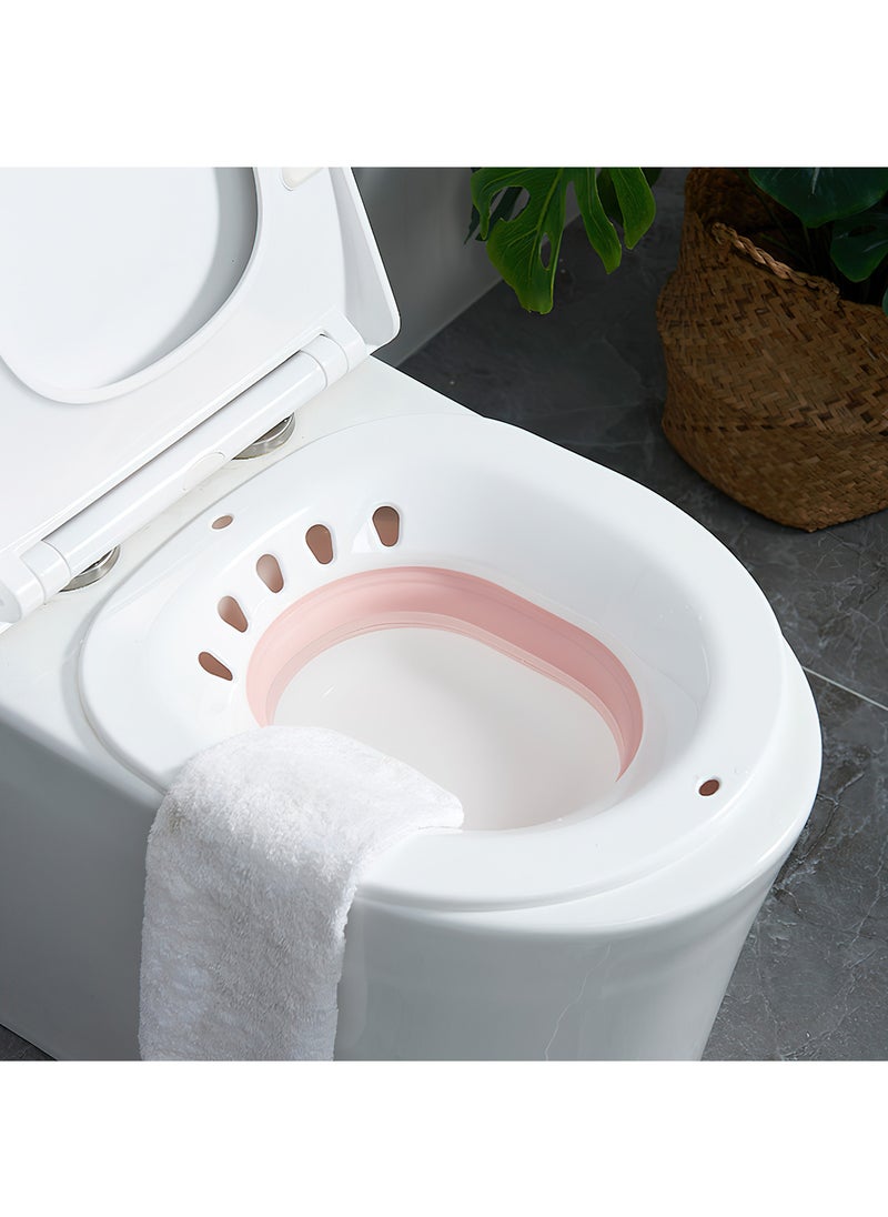 Generic Sitz Bath for Toilet Seat, Foldable Postpartum Care Basin, Suitable for Pregnant Women, Postpartum Care, Perineum Treatment, Sitz Bath for Hemorrhoids (Pink)  - Image 1