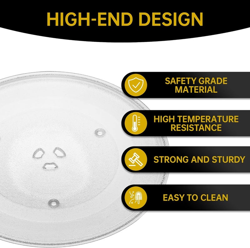Rotaglass 14" Microwave Glass Turntable Plate, 14" / 36cm Microwave Tray Replacement Glass Plate, Glass Tray Replacement for LG, GE, Magic Chef, Hotpoint, Panasonic, Kenmore, etc - Image 3