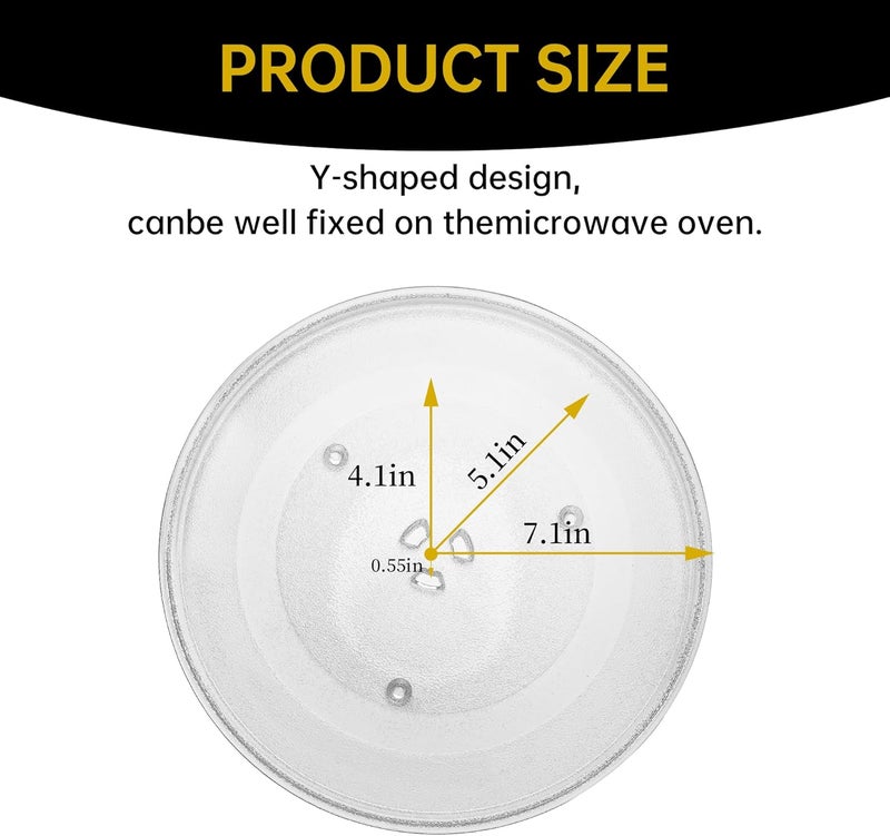 Rotaglass 14" Microwave Glass Turntable Plate, 14" / 36cm Microwave Tray Replacement Glass Plate, Glass Tray Replacement for LG, GE, Magic Chef, Hotpoint, Panasonic, Kenmore, etc - Image 2