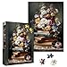 Larkipuzz Vintage Books Flower Puzzles for Adults 1000 Pieces Beautiful Retro Wildflower Pages Jigsaw Puzzles Art Aesthetic Vase Floral Plant Painting Puzzle - Image 4
