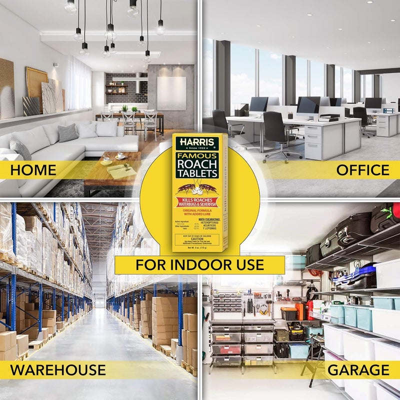 Harris Roach Tablets, Boric Acid Roach Killer with Lure, Alternative to Bait Traps (6oz, 2-Pack) - Image 5