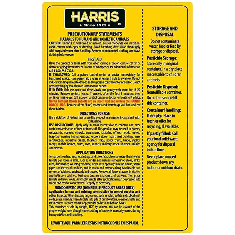 Harris Roach Tablets, Boric Acid Roach Killer with Lure, Alternative to Bait Traps (6oz, 2-Pack) - Image 2