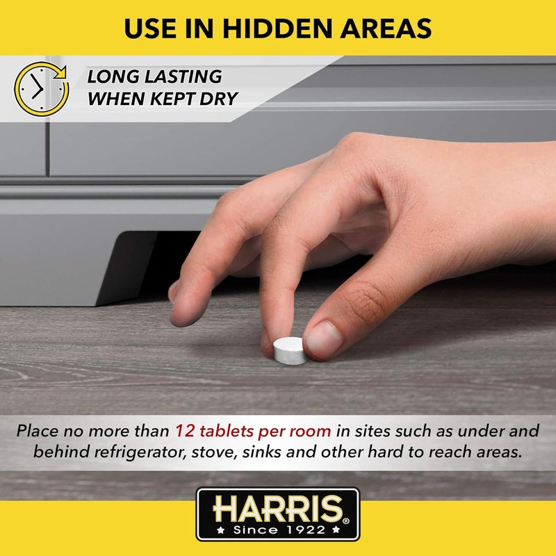 Harris Roach Tablets, Boric Acid Roach Killer with Lure, Alternative to Bait Traps (6oz, 2-Pack) - Image 4