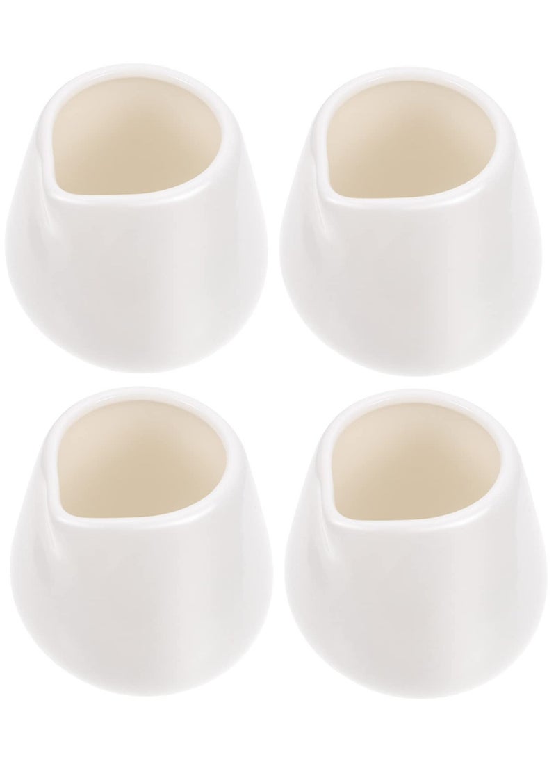 Excefore Mini Creamer Jugs, 4pcs Ceramic Sauce Cups Milk Creamer Pitcher Serving Creamer Jugs Without Handle for Milk Coffee  - Image 1