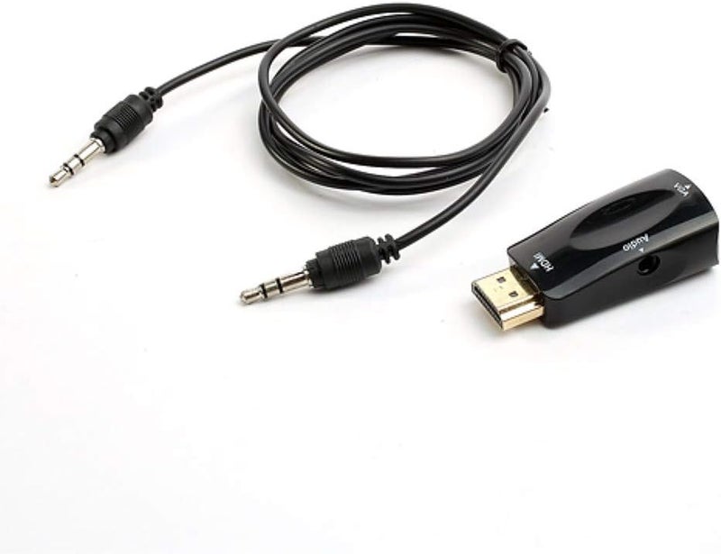 محول فيديو أسود من HDMI ذكر إلى VGA أنثى مع مخرج صوت وكابل صوت - Image 4