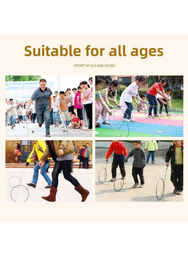 Iron Ring Rolling Iron Ring Children Rolling Iron Ring Push Ring Primary School Students Rolling Iron Ring Old-fashioned Push Iron Ring Adult Nostalgic Toy-Specifications:Integrated Push Rod +  Thickened Round Steel Bar (sponge Cover Included)  - Image 5