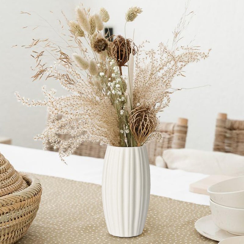 Xunsiga White Vase Set of 12, Small White Bulk Bud Vases for Pampas Grass for Wedding Table Centerpieces Decoration, Modern Boho for Rustic Vase. - Image 4
