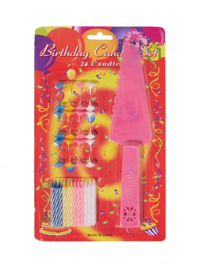 سارفا مجموعة شمعة عيد ميلاد مع حامل كعكة مكونة من 24 قطعة - Image 3
