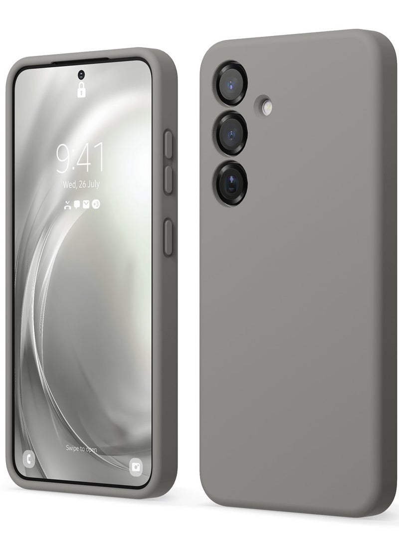 Elago Liquid Silicone for Samsung Galaxy S25 Case Cover Full Body Screen Camera Protective, Shockproof, Slim, Anti-Scratch Soft Microfiber Lining - Medium Grey - Image 1