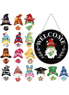 Fall Christmas Magnetic Gnome Diamond Art For Adult Interchangeable Gnome Seasonal Welcome Sign Diy Hanging Front Door Home Decor With Magnet Detachable Hat And Hand(Black) - pzsku/ZD94660DC99D266678705Z/45/_/1733730218/cd8a3351-882f-4417-b357-c79943f50713