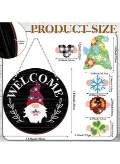 Fall Christmas Magnetic Gnome Diamond Art For Adult Interchangeable Gnome Seasonal Welcome Sign Diy Hanging Front Door Home Decor With Magnet Detachable Hat And Hand(Black) - pzsku/ZD94660DC99D266678705Z/45/_/1733730276/bf8b85b2-c2f9-4112-aed4-798d52bd98fd