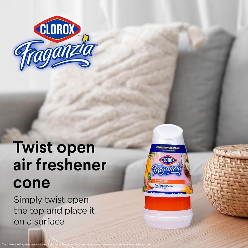 Clorox Fraganzia Gel Air Freshener Cone - Hawaiian Escape Scent, 6oz - Image 3