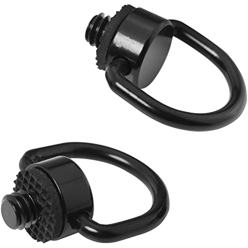 LUORNG 2 Pack D-Type Screw Stainless Steel D Ring Screw Hinged Holder Camera Fixing Screw for Tripod DSLR Cameras for Quick Release Wrist Strap Sling, Black - Image 5