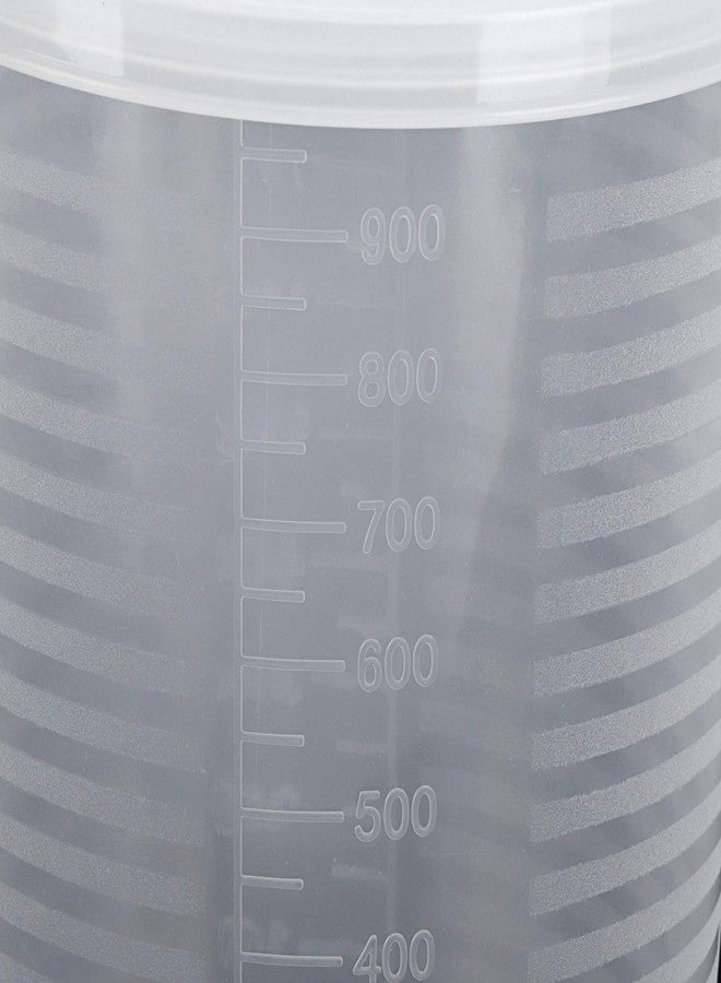 إستنك كوب قياس بغطاء، سعة كبيرة، مصنوع من مادة البولي بروبيلين الآمنة غذائياً، كوب قياس للخبز بمقبض ثابت بزاوية، ملحقات للمطبخ والطبخ والمعجنات والخبز (1000 مل) - Image 4