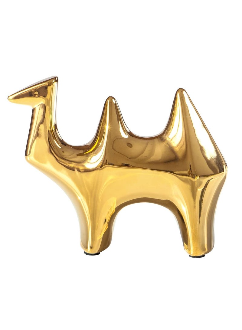 SYOSI Camel Shape Statues, Small Animal Statues Home Decor Sculptures Modern Style Gold Decorative Ornaments for Living Room, Bedroom, Office Desktop, Cabinets, Artware Gifts (Golden Camel) - Image 1