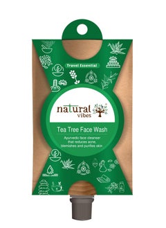 Natural Vibes ~ Ayurvedic Tea Tree Face Wash 30 Ml ~ Reduces Acne, Blemishes And Purifies Skin ~ Travel Essential  - Image 1
