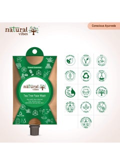 Natural Vibes ~ Ayurvedic Tea Tree Face Wash 30 Ml ~ Reduces Acne, Blemishes And Purifies Skin ~ Travel Essential  - Image 3