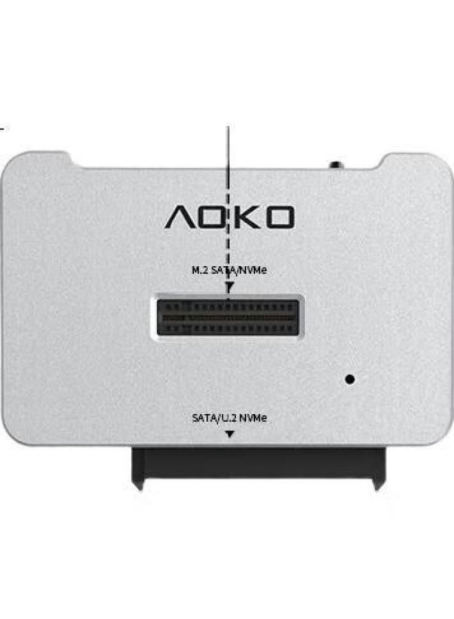Aoko U.2/Sata/M.2 Hard Drive Dock U.2 Solid State Drive Enclosure Nvme External Enclosure U2 To Usb 2.5/3.5 Inch Sata Mechanical Hard Drive Reader Adapter Au10Sl - Image 1