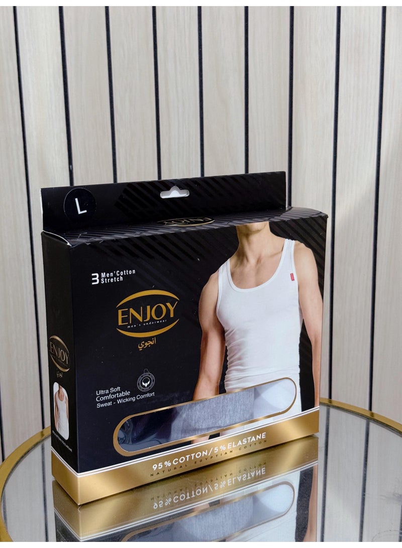 إنجوي انجوى طقم ملابس داخلية رجالي من القطن – 3 قطع فانله داخليه - Image 2