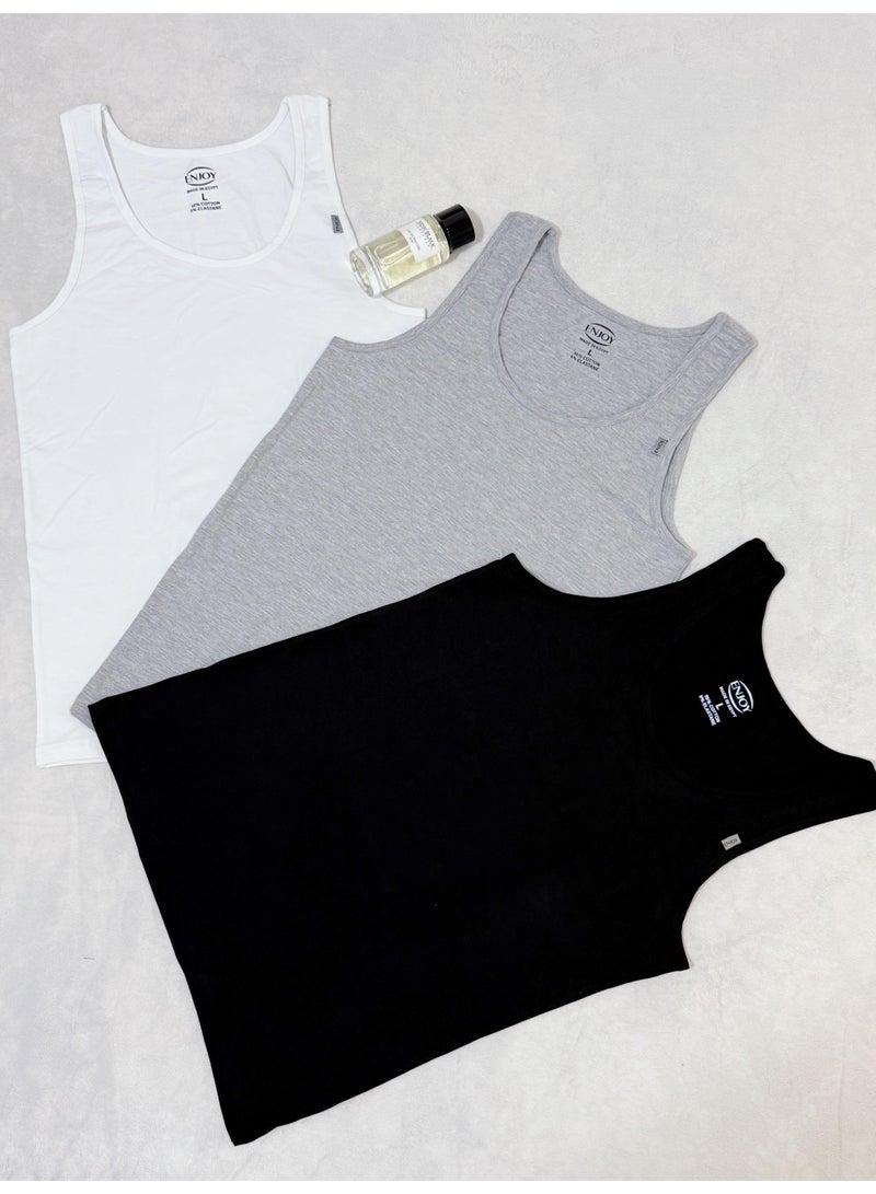 إنجوي انجوى طقم ملابس داخلية رجالي من القطن – 3 قطع فانله داخليه - Image 3