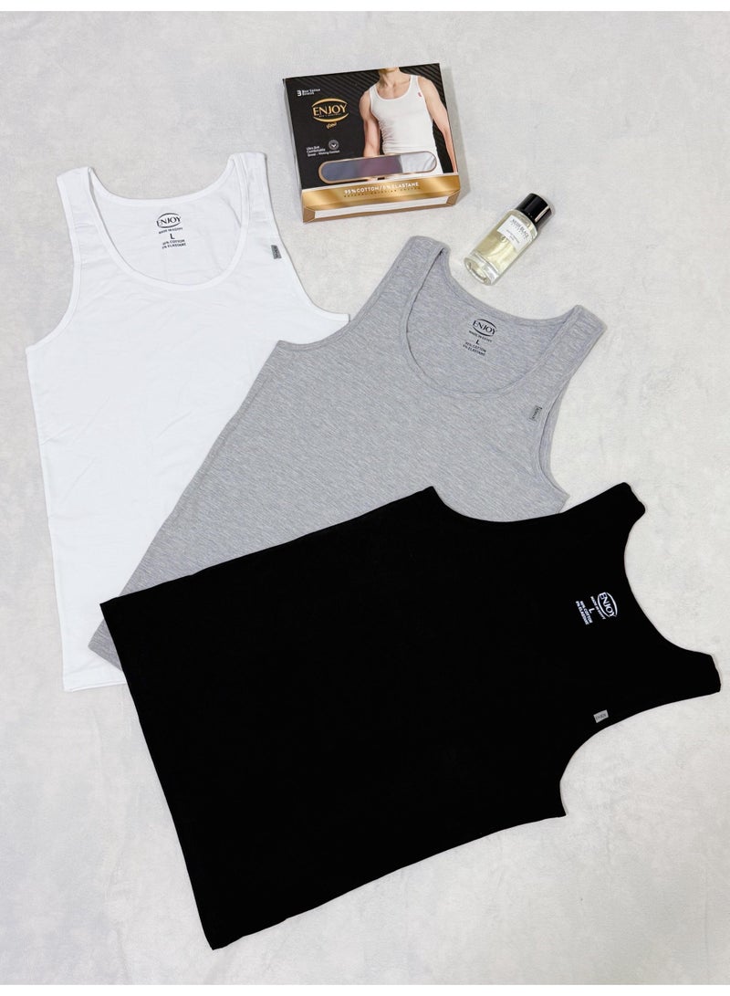 إنجوي انجوى طقم ملابس داخلية رجالي من القطن – 3 قطع فانله داخليه - Image 4