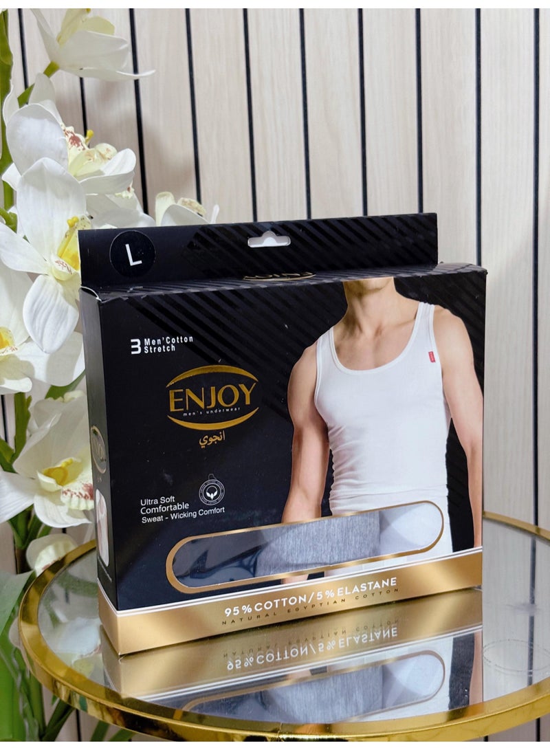 إنجوي انجوى طقم ملابس داخلية رجالي من القطن – 3 قطع فانله داخليه - Image 5