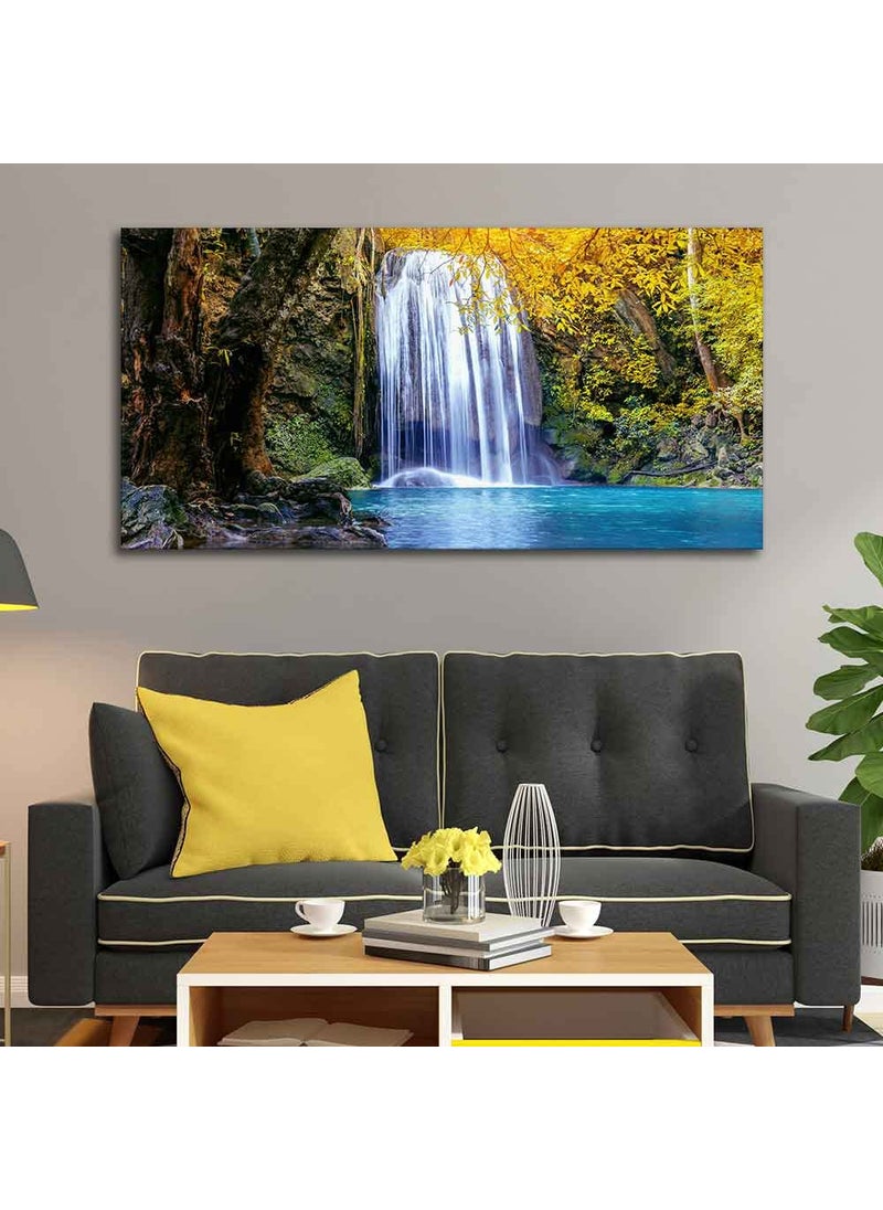 VIBECRAFTS VIBECRAFTS Canvas Paintings for Living Room Drawing Room A Beautiful view of Erawan Waterfall Abstract Premium Canvas Wall Painting for HomeOfficeGiftPTVCH_2359 