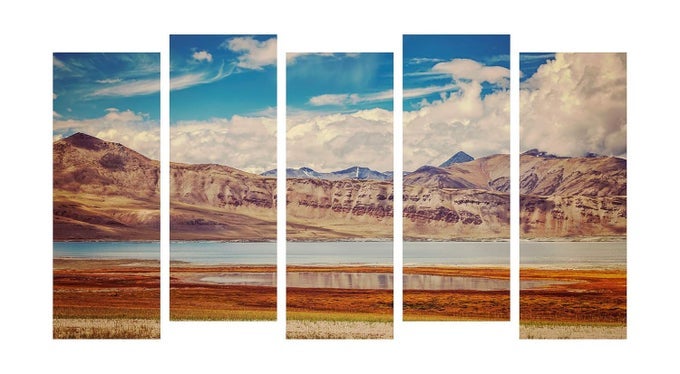 TRAVEL THEME WALL ART MULTIPLE PANEL PAINTING FOR LIVING ROOM (MOUNTAINS)