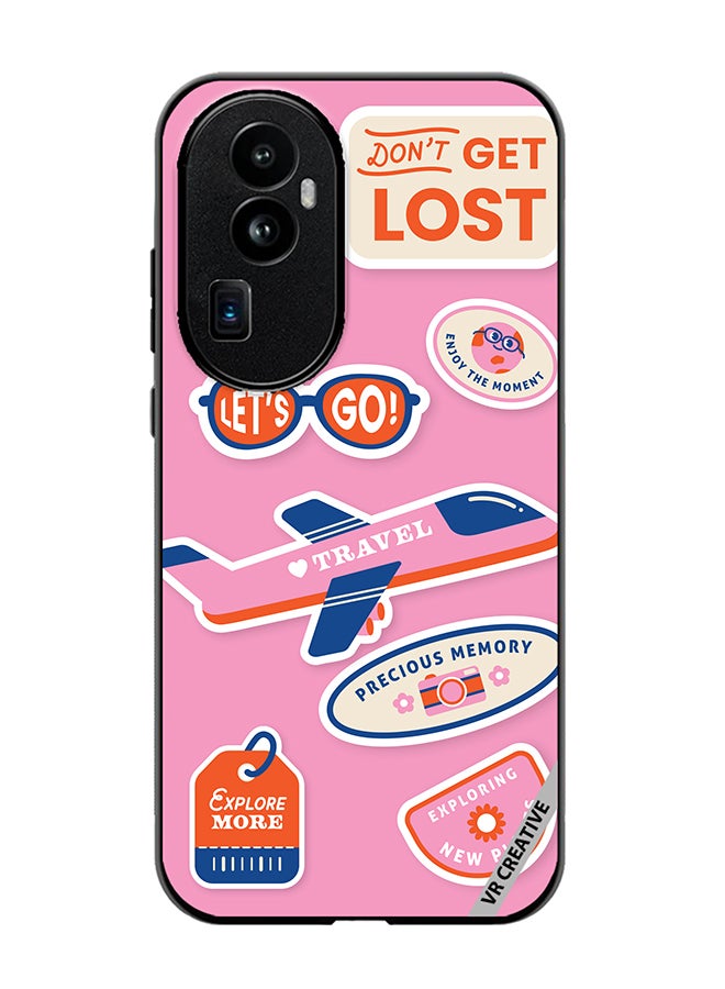 VR CREATIVE Protective Case Cover For Oppo Reno 10 Pro Plus Travel Sticker Design Multicolour - Image 1