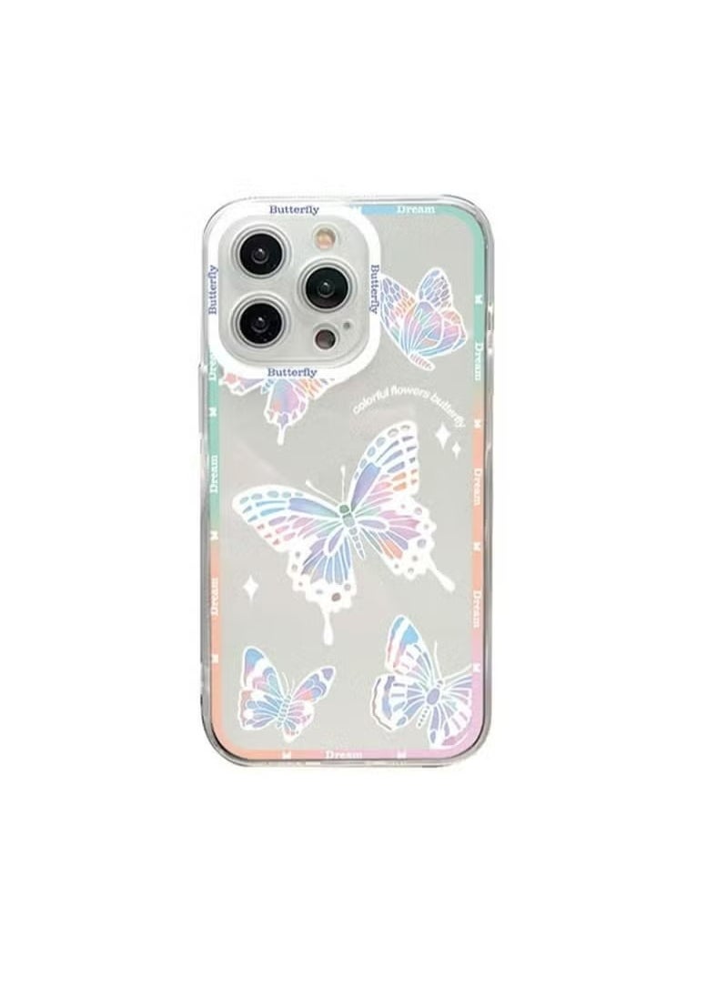 X-level Compatible with iPhone 15 Pro Max Case Cover for Women Girls Butterflies Slim Soft Border Hard Accessories with Anti-drops Anti-fingerprints Camera Shockproof Protection Clear Phone Back Cover  - Image 1