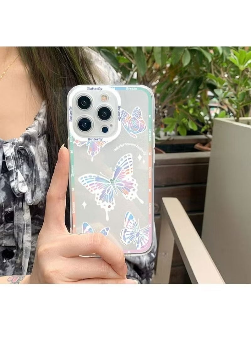 X-level Compatible with iPhone 15 Pro Max Case Cover for Women Girls Butterflies Slim Soft Border Hard Accessories with Anti-drops Anti-fingerprints Camera Shockproof Protection Clear Phone Back Cover  - Image 4
