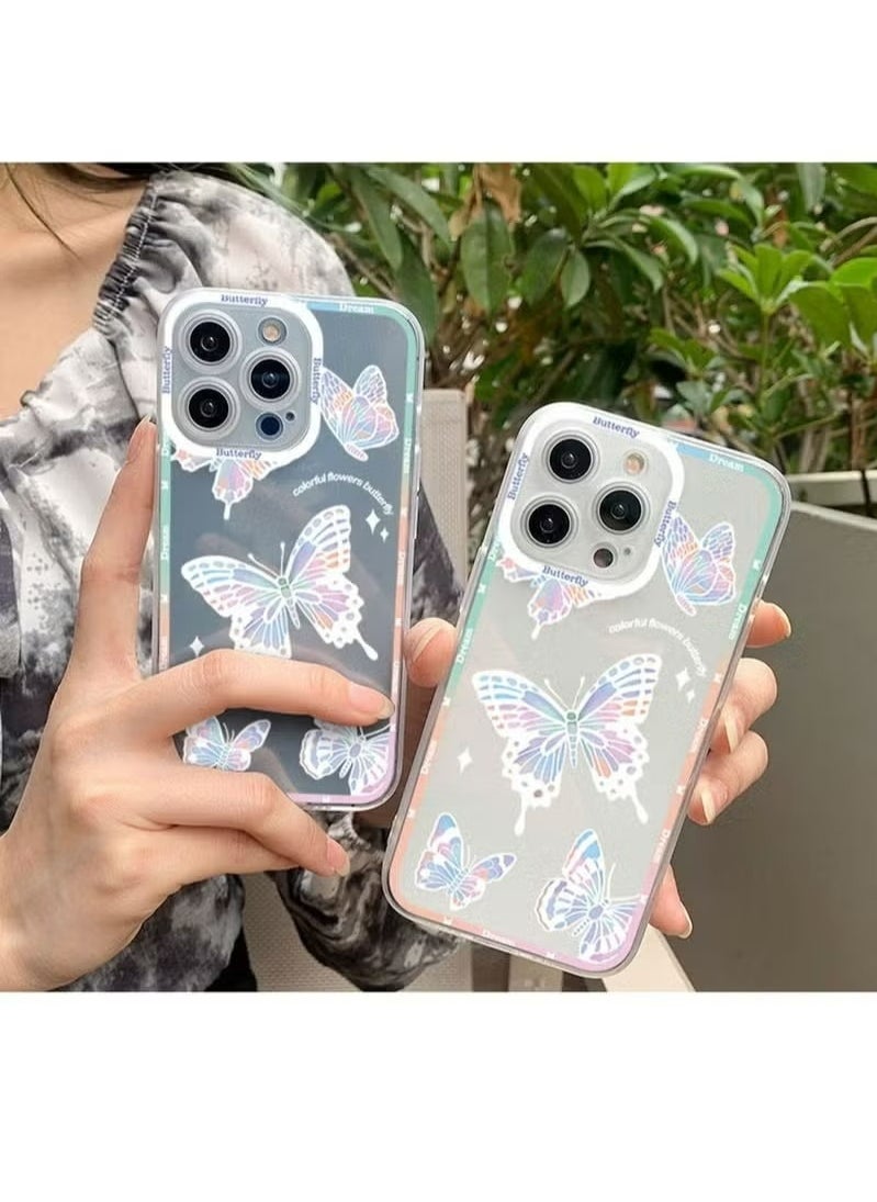 X-level Compatible with iPhone 15 Pro Max Case Cover for Women Girls Butterflies Slim Soft Border Hard Accessories with Anti-drops Anti-fingerprints Camera Shockproof Protection Clear Phone Back Cover  - Image 5