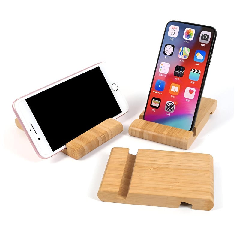 Dual Face Wood - Reversible, double-sided wooden phone stand designed for on-the-go use, bedside tables, and office desks. Supports portrait and landscape orientations with a secure grip. - Image 5