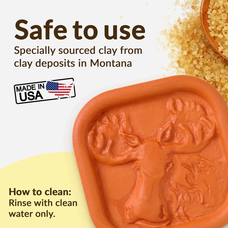 JBK Pottery حافظ سكر بني من تيرا كوتا - آمن للطعام لحفظ السكر للاستخدام طويل الأمد - مُلين سكر بني للبسكويت والفواكه المجففة والمارشميلو - تصميم موose - فخار JBK - Image 2