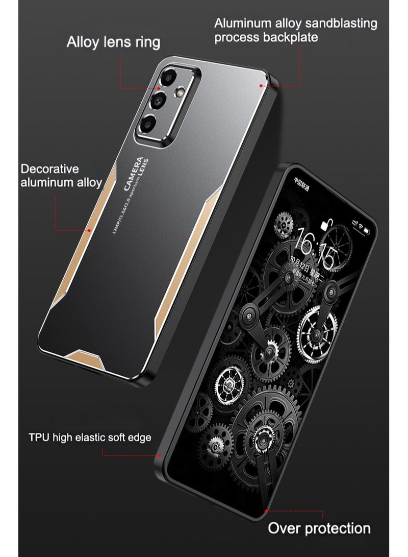 Color Fans For Samsung Galaxy A55 5G Cell Phone Case Matte Aluminium Alloy+TPU+PC Anti-fingerprint Back Shell - Gold  - Image 3