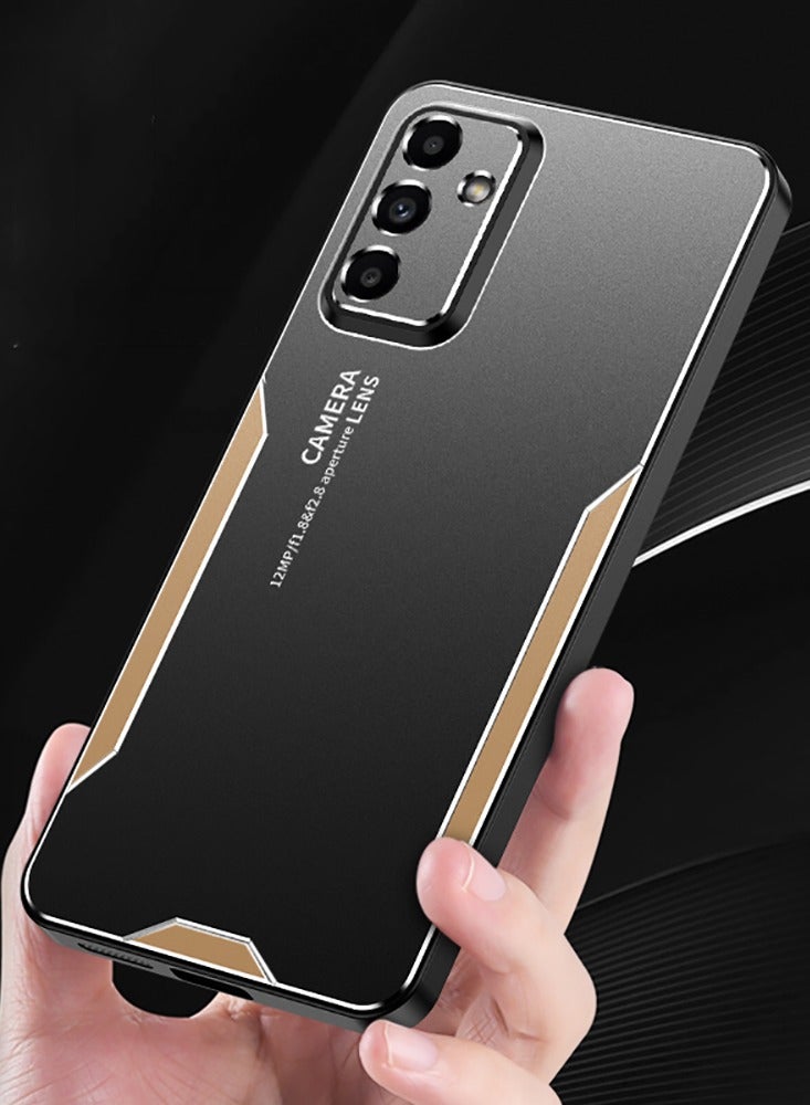 Color Fans For Samsung Galaxy A55 5G Cell Phone Case Matte Aluminium Alloy+TPU+PC Anti-fingerprint Back Shell - Gold  - Image 4