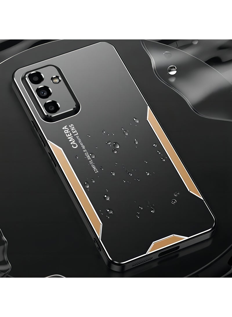 Color Fans For Samsung Galaxy A55 5G Cell Phone Case Matte Aluminium Alloy+TPU+PC Anti-fingerprint Back Shell - Gold  - Image 5