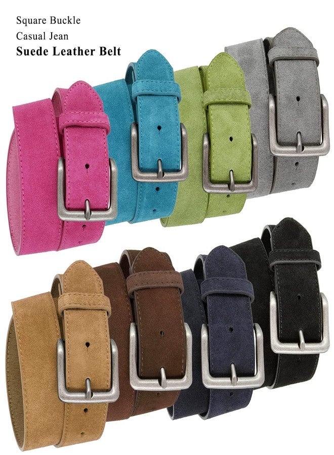 بيلتس.كوم حزام رجالي من الجلد المدبوغ ذو مشبك مربع، مناسب للارتداء اليومي، عرضه 1 1/2 بوصة (لون بني فاتح، مقاس 38) - Image 5