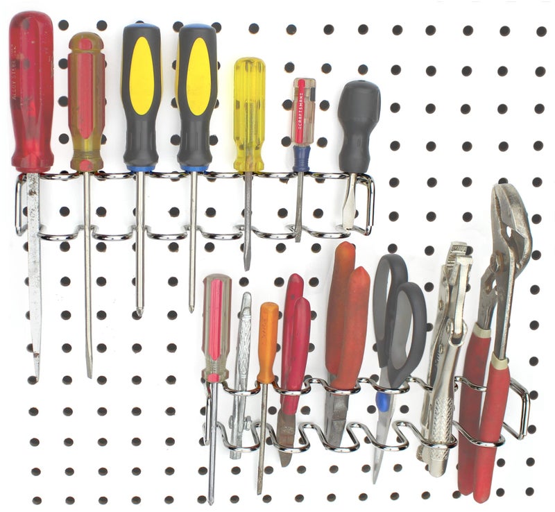 Right Arrange Pegboard Screwdriver Holder 2Pack Hooks to Any Peg Board Screwdriver and Pliers Rack Accessory Tool Organizer Organization Accessory for Workbench Garage Tool Shed Craft Room