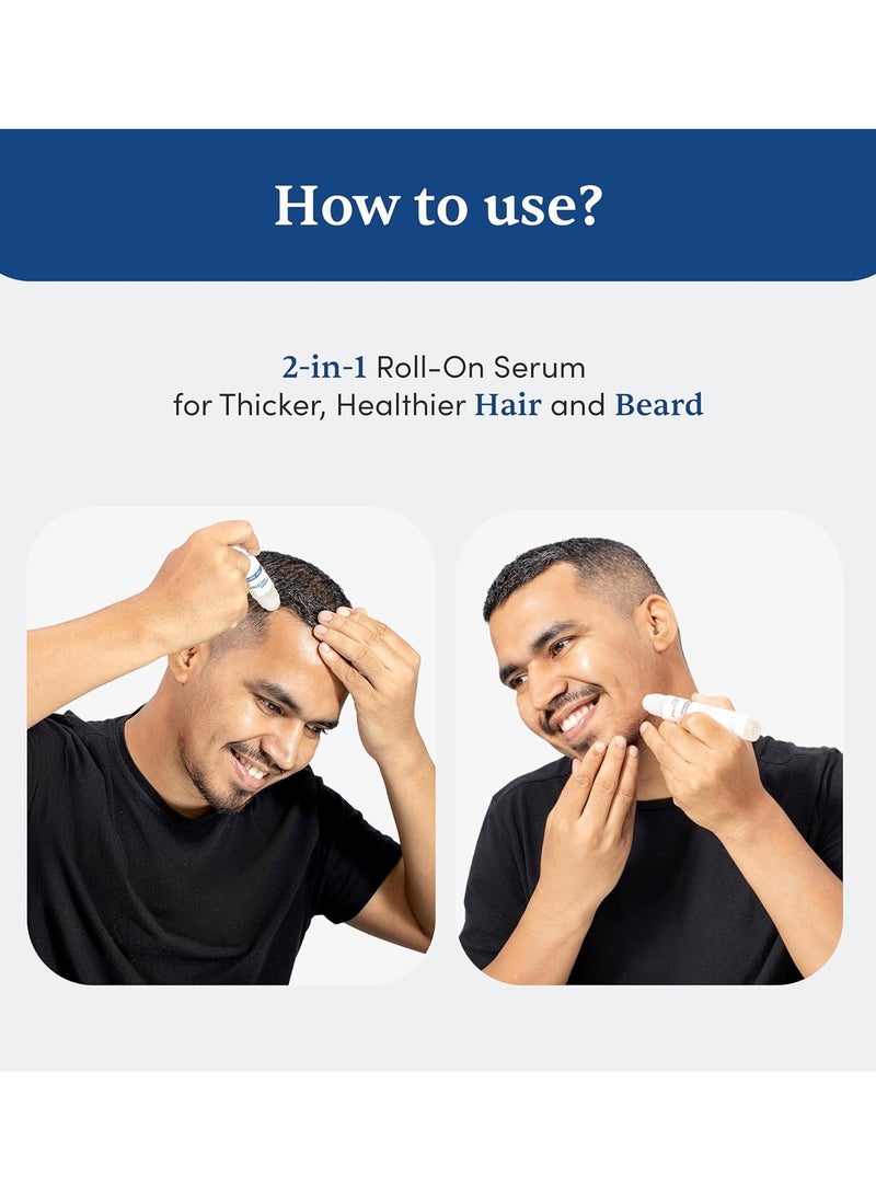 Man Matters - Advanced Hair Growth Serum Roll On For Hair and Beard - With 3% Redensyl,2% Anagain,1% Aminexil and Rosemary Leaf Extract - Reactivates Hair Cells and Activates Beard Follicles - 25ml - Image 1