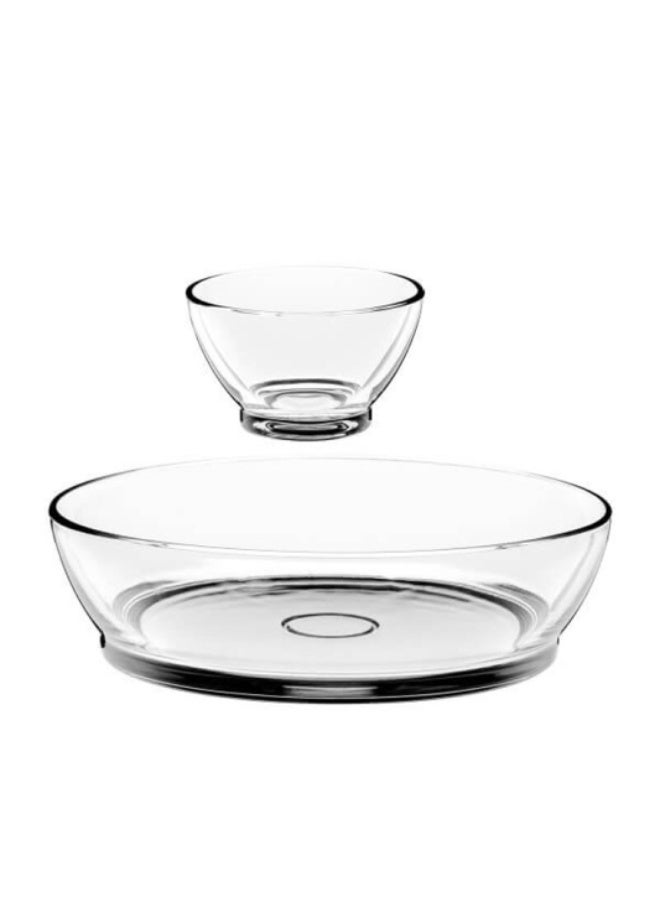 Anchor Hocking 2-Piece Whitman Dishwasher and Microwave Safe Glass Chip and Dip Bowl Clear - Image 3