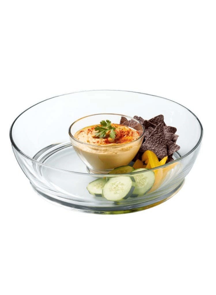 Anchor Hocking 2-Piece Whitman Dishwasher and Microwave Safe Glass Chip and Dip Bowl Clear - Image 1