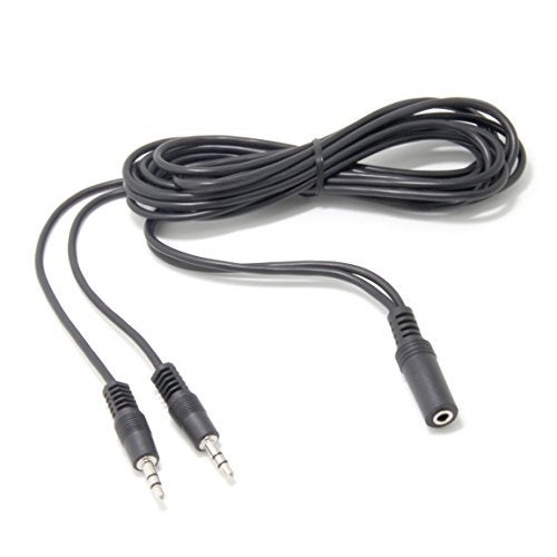 Ancable 3.5mm Stereo Female to 2-Male Y-Splitter Audio Cable 2M, 1/8" Female to 2 Dual 1/8" Male Aux Mic Splitter Jack Cable for Speaker, Headphones, PC, Laptop, Aluminum Connector - Image 1