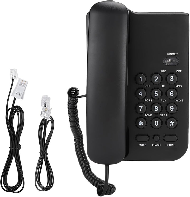 English Telephone for Hotel or Home Office - Durable ABS, Versatile Mount, Energy Efficient, Compact Design, Available in Random Colors (Black) - Image 5