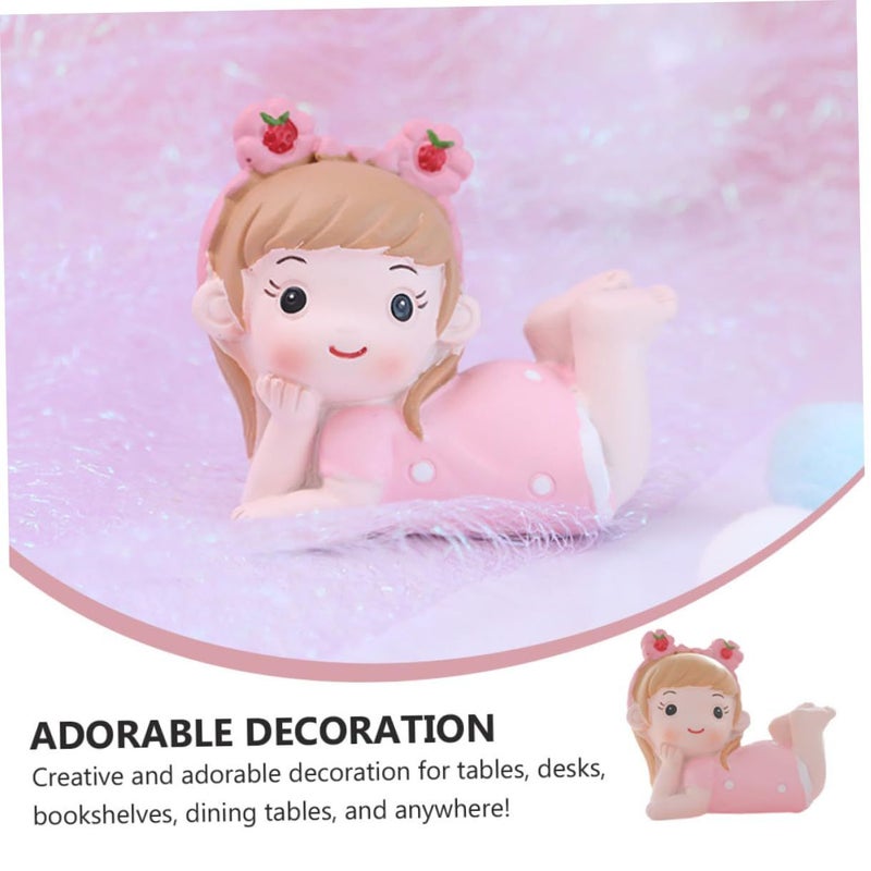 Resin Girl Cake Topper Cute Cartoon Birthday Party Decoration Non Edible - Image 4