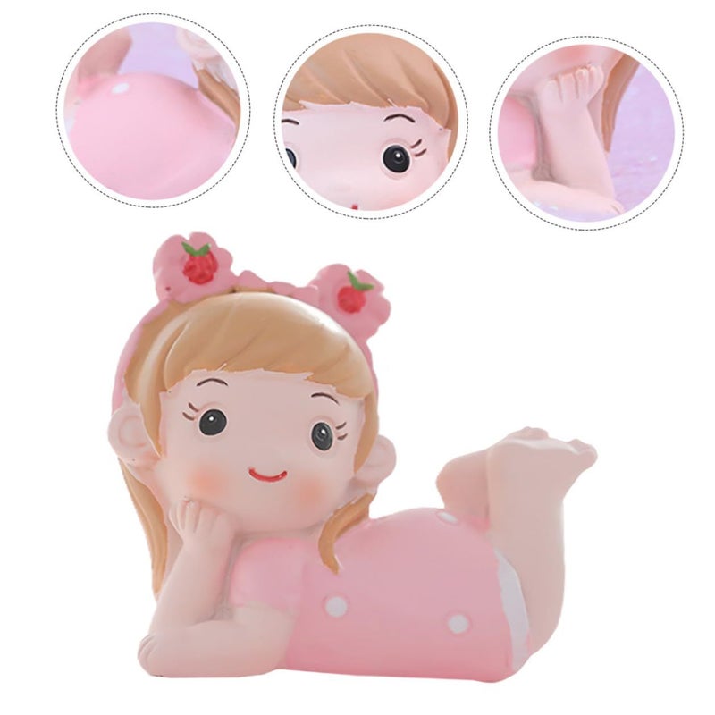 Resin Girl Cake Topper Cute Cartoon Birthday Party Decoration Non Edible - Image 3