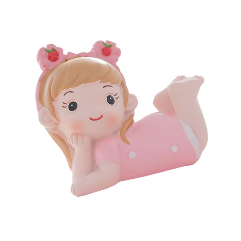 Resin Girl Cake Topper Cute Cartoon Birthday Party Decoration Non Edible - Image 2